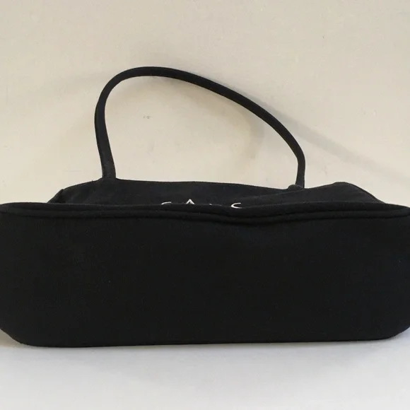 SAKS FIFTH AVENUE Black Tote BAG Purse Handbag Embroidered Logo Y2K NEW - Picture 11 of 13
